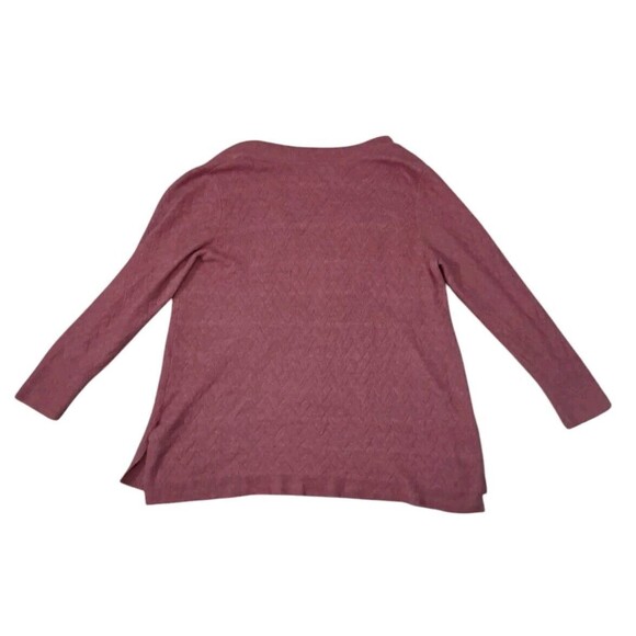 NWT Chico's Herringbone Textured V-Neck Sweater Roseberry Pink Soft Womens 4 XXL - Picture 3 of 7